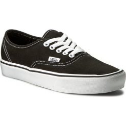 Tenisówki VANS - Authentic Lite VN0A2Z5J187 (Canvas) Black/White. Czarne półbuty damskie Vans, bez wzorów, z gumy, bez obcasa, na płaskiej podeszwie, bez zapięcia. W wyprzedaży za 219,00 zł.