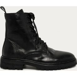 AllSaints - Trapery skórzane Tobias. Czarne trapery męskie AllSaints, ze skóry, na sznurówki. Za 1189,00 zł.