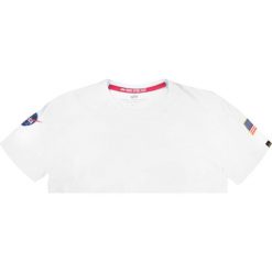 Koszulka Alpha Industries NASA 176506-09 - biały. Białe koszulki męskie Alpha Industries, m, bez wzorów, bez kołnierzyka, bez rękawów. Za 112,99 zł.