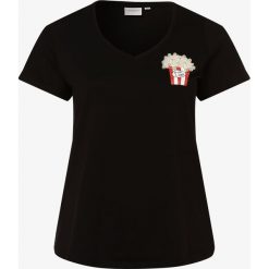 Junarose - T-shirt damski – Jrpopcornroxy, czarny. Czarne t-shirty damskie Junarose, z nadrukiem, bez kołnierzyka. Za 129,95 zł.