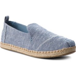 Espadryle TOMS - Deconstructed Alpargata Rope 10009835 Blue Slub Chambray. Niebieskie espadryle damskie marki Toms, bez wzorów, z tworzywa sztucznego, bez obcasa. W wyprzedaży za 189,00 zł.