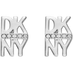 Dkny - Kolczyki. Szare kolczyki damskie DKNY, metalowe. Za 169,90 zł.