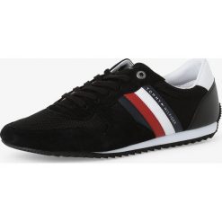 Tommy Hilfiger - Tenisówki męskie z dodatkiem skóry, czarny. Czarne trampki męskie TOMMY HILFIGER, bez wzorów, ze skóry, klasyczne, bez zapięcia. Za 359,95 zł.