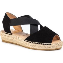 Espadryle KANNA - 20KV4361 Ante Negro/El Negro. Czarne espadryle damskie Kanna, bez wzorów, ze skóry, bez obcasa. Za 299,00 zł.