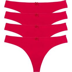 Stringi: Stringi „microtouch” (4 pary) bonprix czerwień granatu