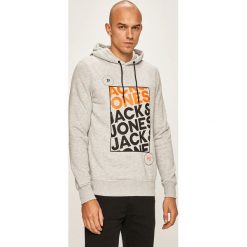 Jack & Jones - Bluza. Szare bluzy męskie Jack & Jones, xl, z nadrukiem, z bawełny, z kapturem, bez rękawów, z kapturem. W wyprzedaży za 89,90 zł.