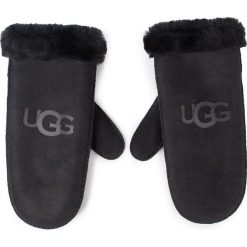Rękawiczki Damskie UGG - W Sheepskin Logo Mitten 18690 Black. Czarne rękawiczki damskie Ugg, ze skóry. W wyprzedaży za 479,00 zł.