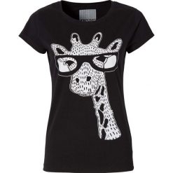 T-shirt z nadrukiem bonprix czarny Żyrafa. Czarne t-shirty damskie bonprix, z nadrukiem. Za 34,99 zł.