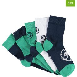 Skarpety (5 par) w kolorze zielono-granatowym. Niebieskie skarpetki chłopięce Schiesser Boys, bez wzorów, z bawełny. W wyprzedaży za 35,95 zł.