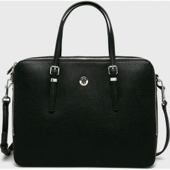 Tommy Hilfiger - Torba. Czarne torby na laptopa TOMMY HILFIGER, w paski, ze skóry ekologicznej, casualowe. W wyprzedaży za 559,90 zł.