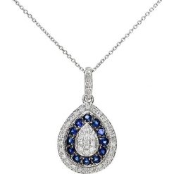 Złoty naszyjnik z zawieszką z diamentem - dł. 40 cm. Szare naszyjniki damskie REVONI, z szafirem, złote. W wyprzedaży za 967,95 zł.