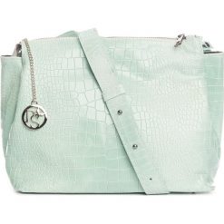 Torebki klasyczne damskie: Skórzana torebka w kolorze miętowym – 30 x 27 x 13 cm