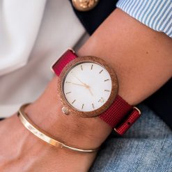 Drewniany zegarek damski new hoop 38 mm n060. Różowe zegarki damskie Pakamera. Za 374,00 zł.