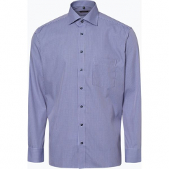 Eterna Modern Fit - Koszula męska – niewymagająca prasowania, niebieski. Niebieskie koszule męskie Eterna Modern Fit, m, w kratkę, bez kołnierzyka, bez rękawów. Za 149,95 zł.