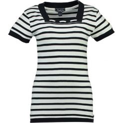 T-shirty damskie: Koszulka „Jitalienne” w kolorze biało-granatowym