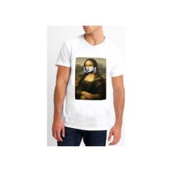 T-shirt : " Mona z papierosem ". Białe t-shirty męskie Life is art, s, bez wzorów, bez kołnierzyka. Za 120,00 zł.