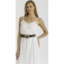 PASEK Pinko WILDE. Zielone paski damskie Pinko, w paski, z materiału. Za 559,00 zł.