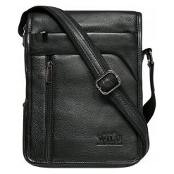 TORBA MĘSKA SKÓRZANA LISTONOSZKA CZARNA SKÓRA NATURALNA. Czarne torby męskie skórzane ALWAYS WILD, w paski, ze skóry, eleganckie, na ramię. Za 179,90 zł.