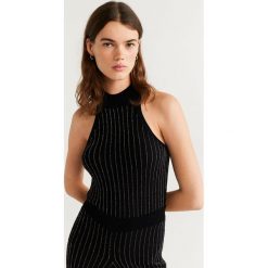 Mango - Top Light. Czarne bluzki damskie Mango, s, bez wzorów, z poliesteru, bez kołnierzyka. W wyprzedaży za 69,90 zł.