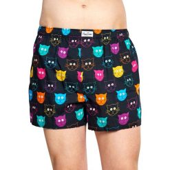 Happy Socks - Bokserki Cat. Czarne bokserki męskie Happy Socks, z bawełny. W wyprzedaży za 59,90 zł.