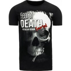 T-shirty męskie: T-shirt męski z nadrukiem czarny (rx1864)