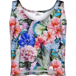 Bluzki z falbaną: Colour Pleasure Koszulka damska CP-035 191 zielono-czerwona r. XXXL-XXXXL