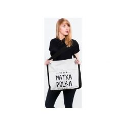 Torba, Torebka przez ramię Boska matka polka. Brązowe torebki klasyczne damskie Tailormade24, bez wzorów, z bawełny, przez ramię, bez dodatków. Za 49,00 zł.