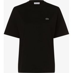 Lacoste - T-shirt damski, czarny. Czarne t-shirty damskie Lacoste, bez wzorów, z bawełny, klasyczne, z okrągłym kołnierzem. Za 249,95 zł.