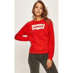 Levi's - Bluza. Czerwone bluzy damskie Levi's®, s, z nadrukiem, z bawełny, bez rękawów, bez kaptura. W wyprzedaży za 199,90 zł.