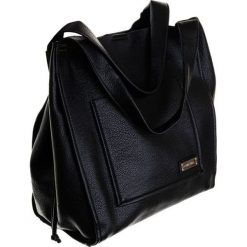 Torebka damska shopper worek A4 FemeStage czarna - czarny. Czarne torby damskie na zakupy FEMESTAGE Eva Minge, bez wzorów, ze skóry ekologicznej, bez dodatków. Za 199,00 zł.