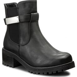 Botki JENNY FAIRY - WS1128-1 Czarny. Czarne buty zimowe damskie marki Jenny Fairy, z materiału, na obcasie. Za 129,99 zł.