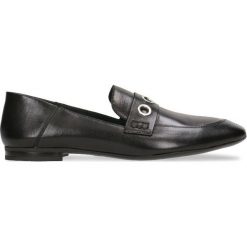 Mokasyny IKU. Czarne mokasyny damskie marki Gino Rossi, ze skóry, eleganckie, na płaskiej podeszwie. Za 249,90 zł.