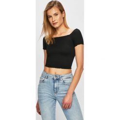 Tally Weijl - Top. Czarne bluzki damskie TALLY WEIJL, s, bez wzorów, z elastanu, bez kołnierzyka. W wyprzedaży za 27,90 zł.