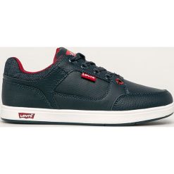 Levi's - Buty dziecięce. Czarne trampki chłopięce Levi's®, bez wzorów, z gumy, sportowe, z okrągłym noskiem, na sznurówki. Za 189,90 zł.