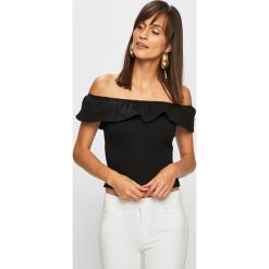 Tally Weijl - Top. Czarne bluzki damskie TALLY WEIJL, na co dzień, s, bez wzorów, z elastanu, casualowe, bez kołnierzyka, z krótkim rękawem. W wyprzedaży za 34,90 zł.