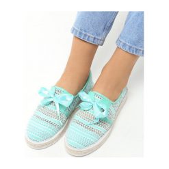 Miętowe Espadryle Americanos. Zielone espadryle damskie Born2be, ze skóry, na niskim obcasie, na platformie. Za 59,99 zł.