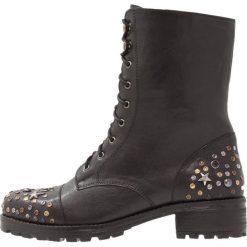 Botki damskie lity: Lazamani Botki sznurowane black