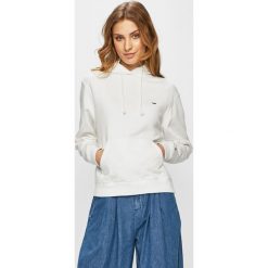 Tommy Jeans - Bluza. Białe bluzy damskie Tommy Jeans, s, z nadrukiem, z bawełny, bez rękawów, z kapturem. W wyprzedaży za 319,90 zł.