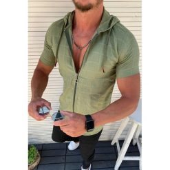 Koszulka męska BOBO KHAKI. Brązowe bluzy męskie Koszulka męska BOBO KHAKI, s, bez wzorów, bez kołnierzyka, bez rękawów. W wyprzedaży za 79,00 zł.