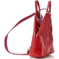 Modny plecak damski czerwony wiśnia MORENA CLASSIC. Czerwone plecaki damskie marki Vera Pelle, w paski, ze skóry. Za 279,00 zł.