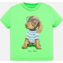 Mayoral - T-shirt dziecięcy 68-98 cm. Białe t-shirty chłopięce Mayoral, z nadrukiem, z bawełny, bez rękawów. Za 50,90 zł.