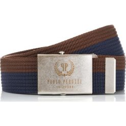 PASEK MĘSKI PAOLO PERUZZI PARCIANY. Szare paski męskie marki Paolo Peruzzi, w paski, z materiału. Za 29,90 zł.