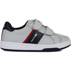 Sneakersy "Maltin" w kolorze szarym. Szare trampki chłopięce geox kids, bez wzorów, z okrągłym noskiem, bez zapięcia. W wyprzedaży za 129,95 zł.