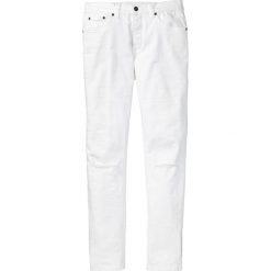 Dżinsy ze stretchem Skinny Fit Straight bonprix biały. Białe jeansy męskie bonprix, m, bez wzorów. Za 44,99 zł.