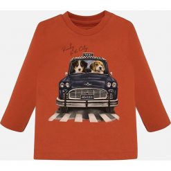 Mayoral - Longsleeve dziecięcy 74-98 cm. Czerwone t-shirty chłopięce Mayoral, z nadrukiem, z bawełny, z długim rękawem. W wyprzedaży za 44,90 zł.