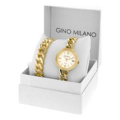 Gino Milano damski zestaw zegarek i bransoletka MWF16-066. Żółte bransoletki damskie Gino Milano, złote. Za 319,00 zł.