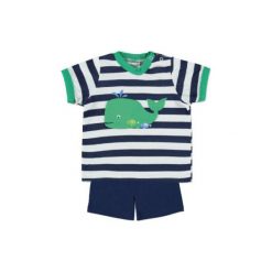 Pink or blue Komplet Shorty Waleń. Różowe piżamy niemowlęce pink or blue, bez wzorów, z bawełny. Za 48,00 zł.