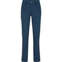 Spodnie chino z lampasami bonprix ciemnoniebieski. Niebieskie spodnie damskie bonprix, bez wzorów. Za 99,99 zł.