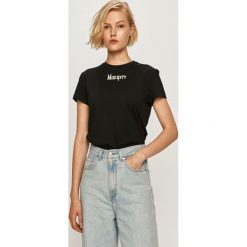 Miss Sixty - T-shirt. Czarne bluzki damskie Miss Sixty, s, z aplikacjami, z bawełny, casualowe, z okrągłym kołnierzem. Za 299,90 zł.