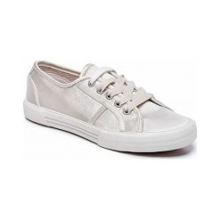 Trampki w kolorze srebrnym. Szare trampki i tenisówki damskie Melissa, Pepe Jeans, bez wzorów, z materiału, na sznurówki. W wyprzedaży za 99,95 zł.